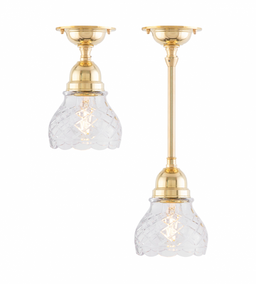 Karlskrona Lampfabrik Byström 60 Badrumslampa Mässing 21 cm