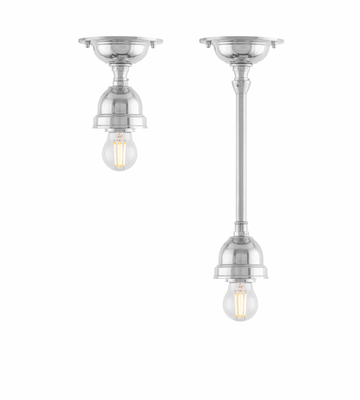 Karlskrona Lampfabrik Byström 60 Badrumslampa Förnicklad IP21 21 cm