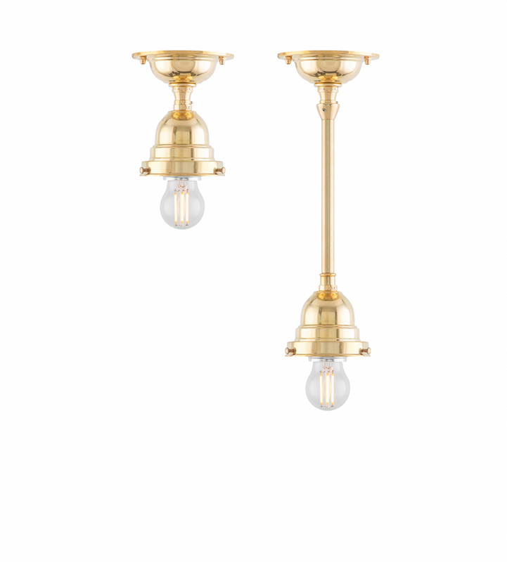 Karlskrona Lampfabrik Byström 80 Badrumslampa Mässing IP24 27 cm