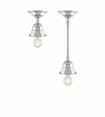 Karlskrona Lampfabrik Byström 80 Badrumslampa Förnicklad 27 cm