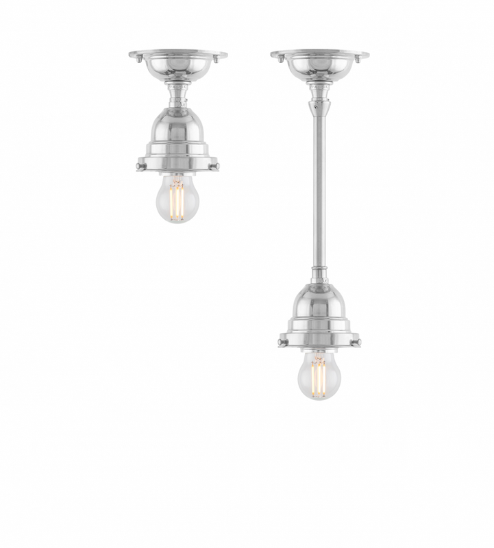 Karlskrona Lampfabrik Byström Rörpendel 80 Förnicklad 27 cm