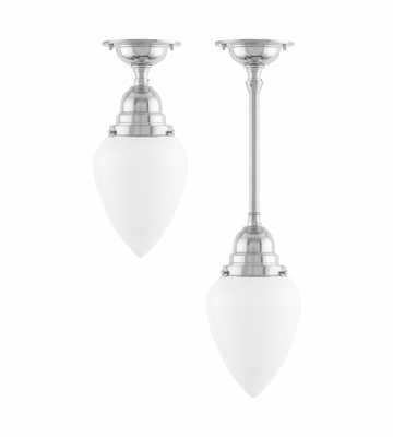 Karlskrona Lampfabrik Byström 80 Badrumslampa Förnicklad 27 cm