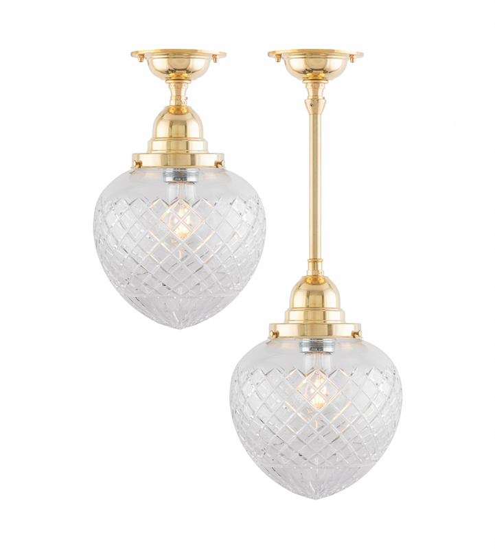 Karlskrona Lampfabrik Byström 100 Badrumslampa Mässing IP24 30 cm