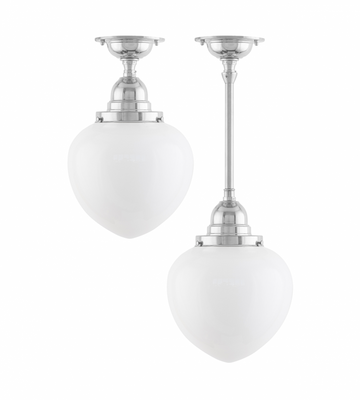 Karlskrona Lampfabrik Byström 100 Badrumslampa Förnicklad IP24 30 cm