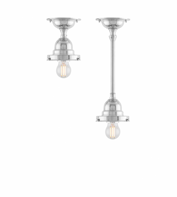 Karlskrona Lampfabrik Byström 100 Badrumslampa Förnicklad IP24 30 cm