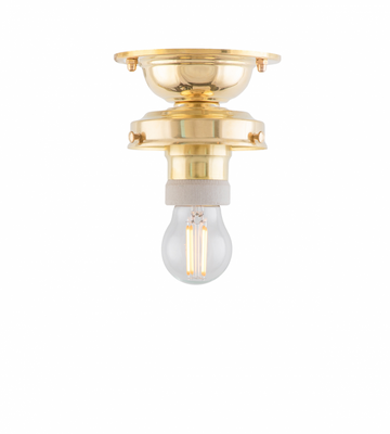 Karlskrona Lampfabrik Lundkvist 80 Badrumslampa Mässing IP24 21 cm