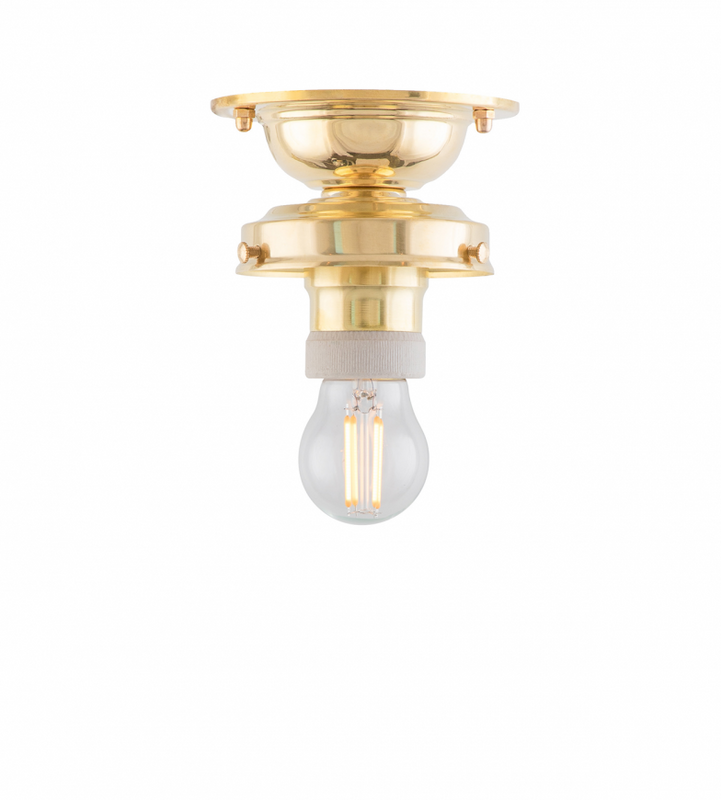 Karlskrona Lampfabrik Lundkvist 80 Badrumslampa Mässing IP24 21 cm