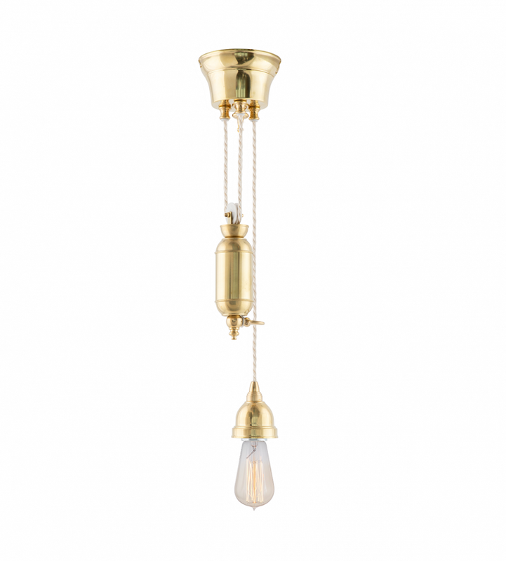 Karlskrona Lampfabrik Broman Hisspendel 60 Mässing 50 cm