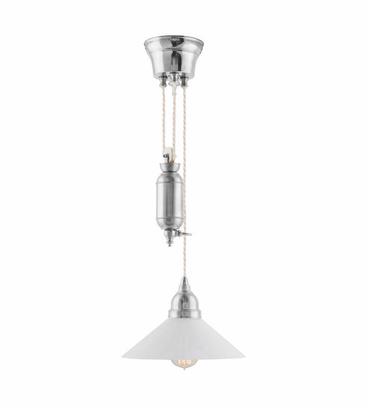 Karlskrona Lampfabrik Broman Hisspendel 60 Förnicklad 50 cm