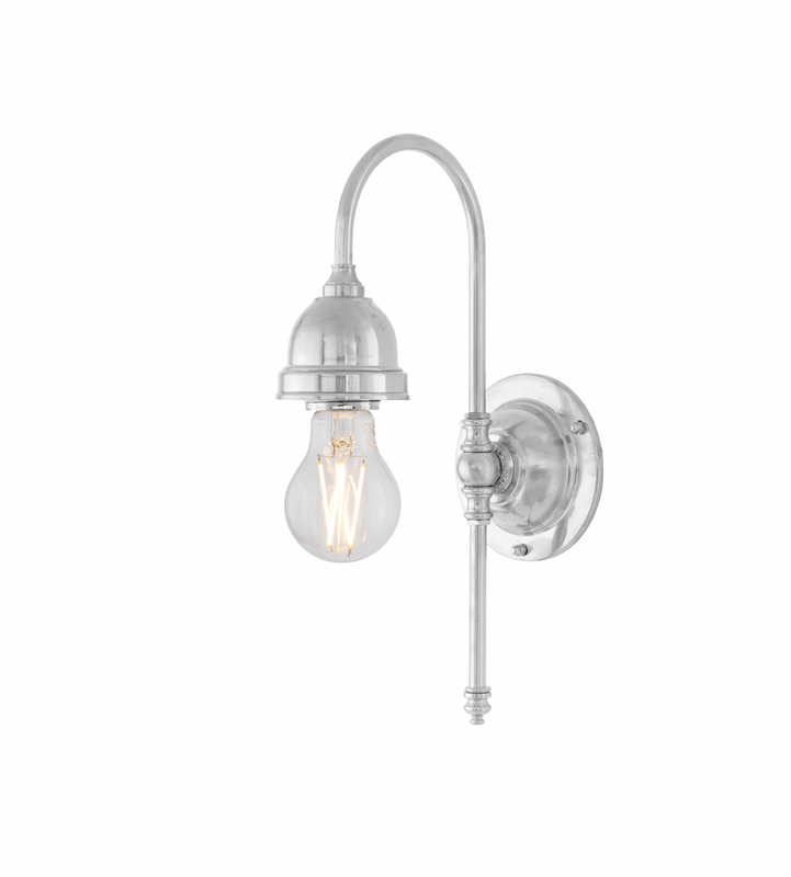 Karlskrona Lampfabrik Ahlström Vägglampa Förnicklad Fast Montage 32 cm