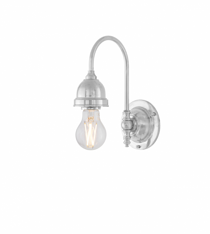 Karlskrona Lampfabrik Ahlström Vägglampa Förnicklad Fast Montage 32 cm