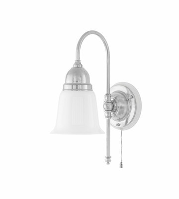 Karlskrona Lampfabrik Ahlström Vägglampa Förnicklad Vit 32 cm
