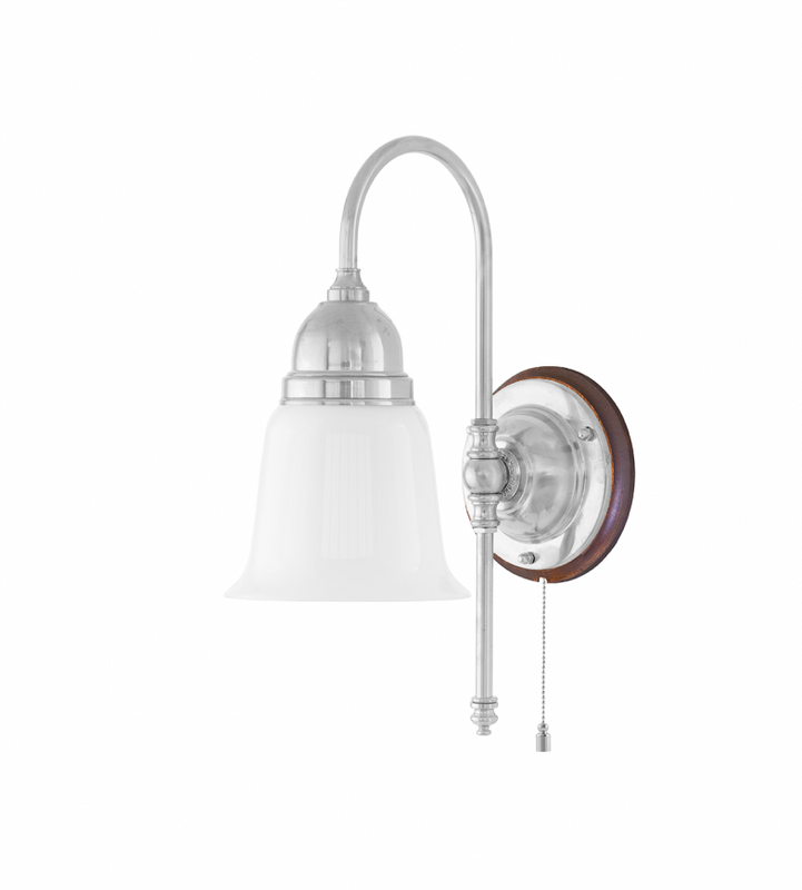 Karlskrona Lampfabrik Ahlström Vägglampa Förnicklad 32 cm