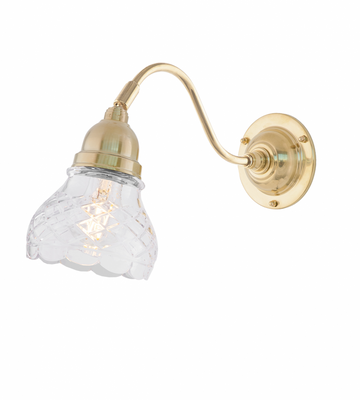 Karlskrona Lampfabrik Runeberg Vägglampa Mässing 21 cm