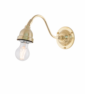 Karlskrona Lampfabrik Runeberg Vägglampa Mässing 21 cm