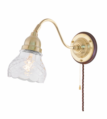 Karlskrona Lampfabrik Runeberg Vägglampa Mässing 21 cm