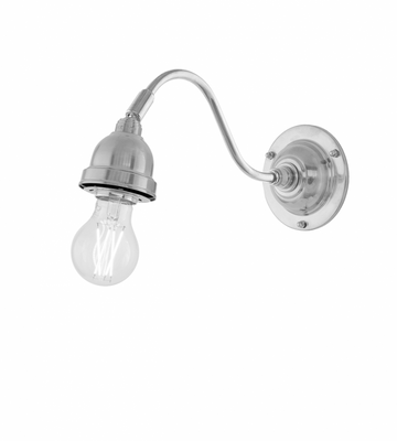 Karlskrona Lampfabrik Runeberg Vägglampa Förnicklad Brytare 21 cm