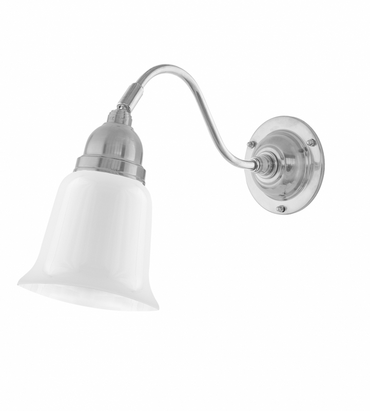 Karlskrona Lampfabrik Runeberg Vägglampa Förnicklad 21 cm
