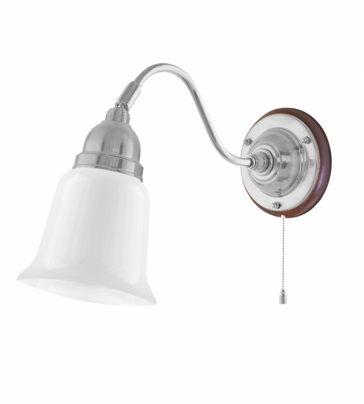 Karlskrona Lampfabrik Runeberg Vägglampa Förnicklad 21 cm