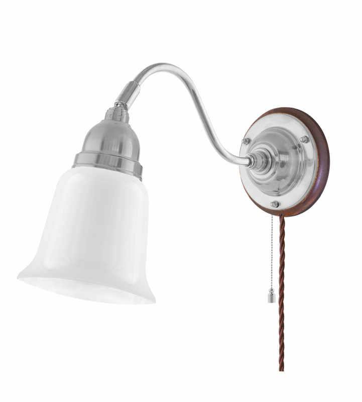 Karlskrona Lampfabrik Runeberg Vägglampa Förnicklad 21 cm