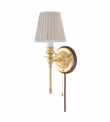 Karlskrona Lampfabrik Ribbing Vägglampa Mässing Brunt Fäste 30 cm