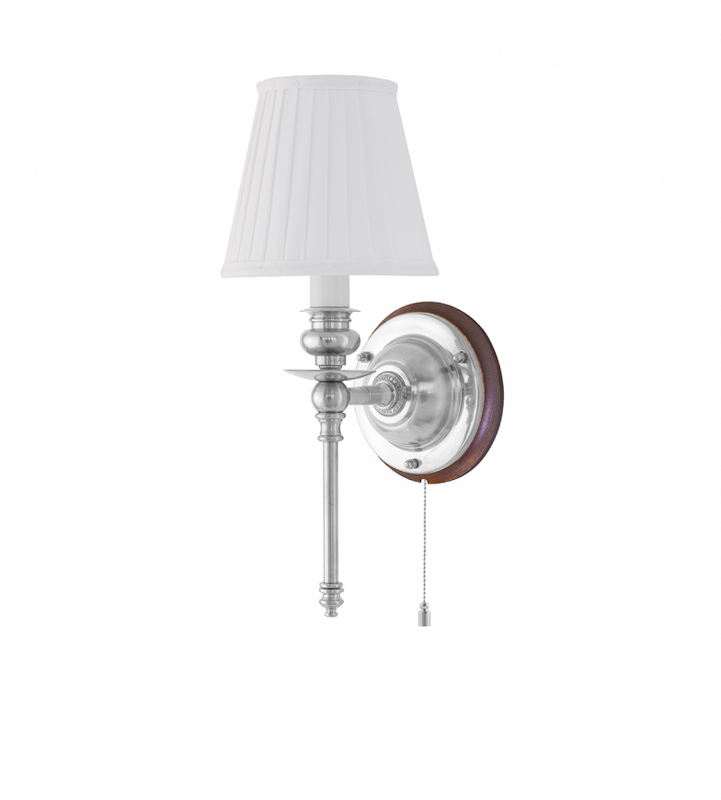 Karlskrona Lampfabrik Ribbing Vägglampa Förnicklad Brytare 30 cm