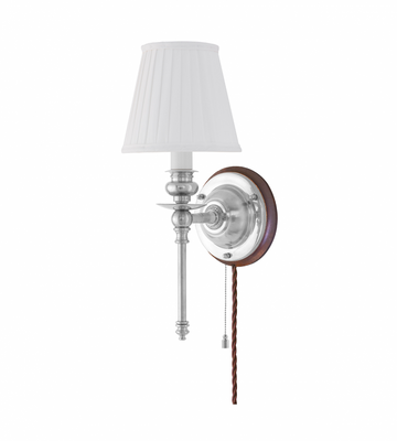 Karlskrona Lampfabrik Ribbing Vägglampa Förnicklad Brytare 30 cm