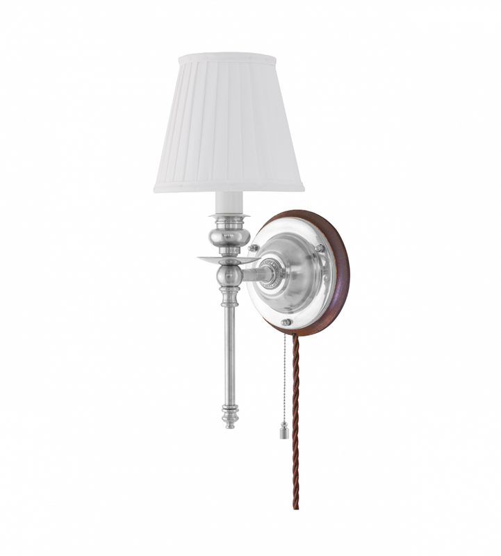 Karlskrona Lampfabrik Ribbing Vägglampa Förnicklad Brytare 30 cm