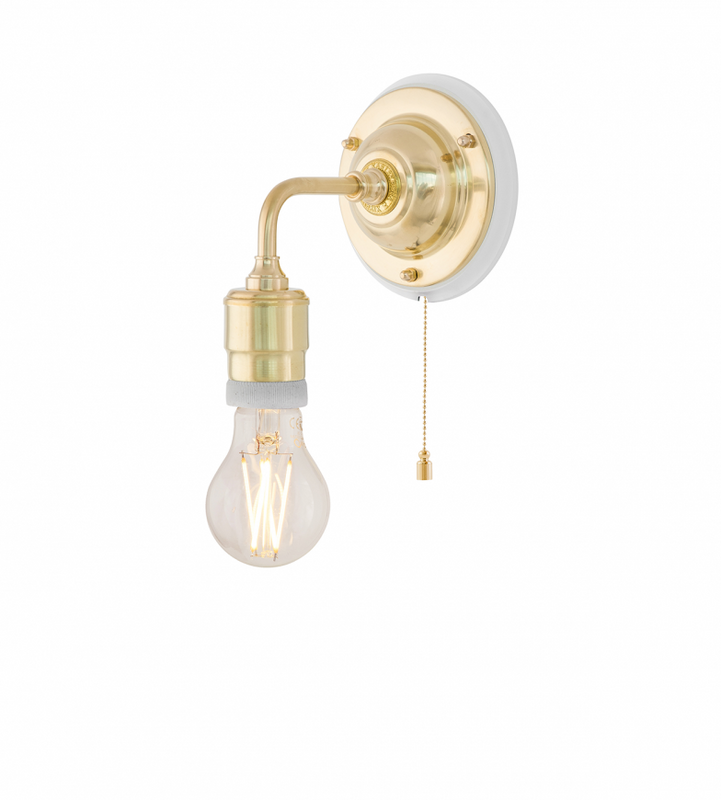 Karlskrona Lampfabrik Nylander Vägglampa Mässing 23 cm