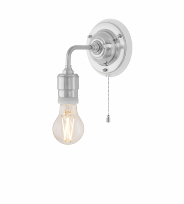 Karlskrona Lampfabrik Nylander Vägglampa Förnicklad Brytare 23 cm