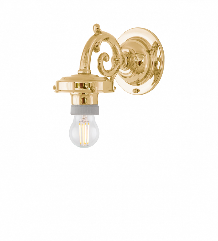 Karlskrona Lampfabrik Topelius Vägglampa Mässing 26 cm