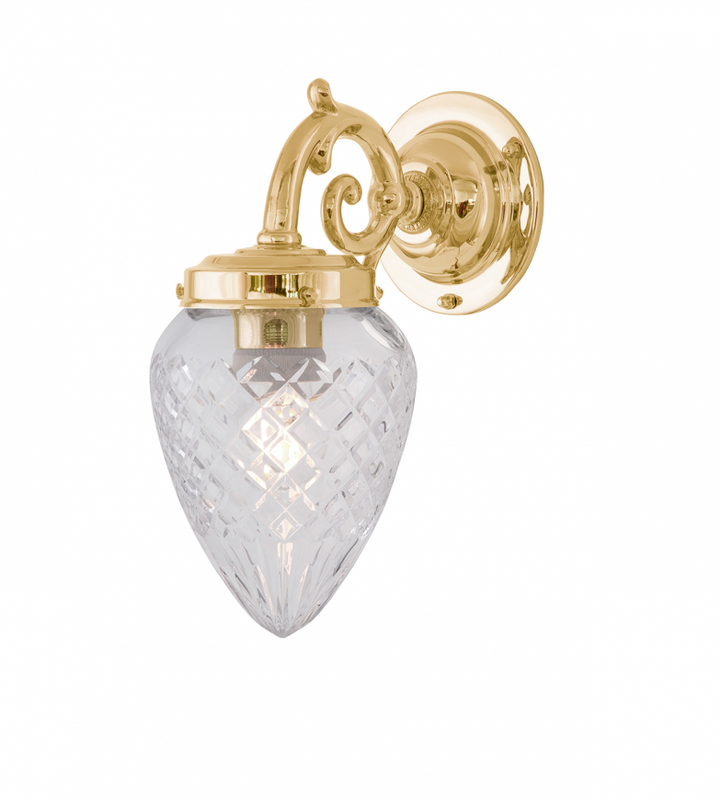 Karlskrona Lampfabrik Topelius Vägglampa Mässing Fast montage 26 cm