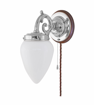 Karlskrona Lampfabrik Topelius Vägglampa Förnicklad 26 cm