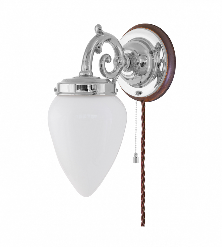 Karlskrona Lampfabrik Topelius Vägglampa Förnicklad 26 cm