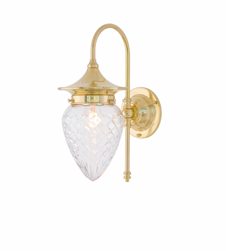 Karlskrona Lampfabrik Fryxell Vägglampa Mässing Fast 32 cm