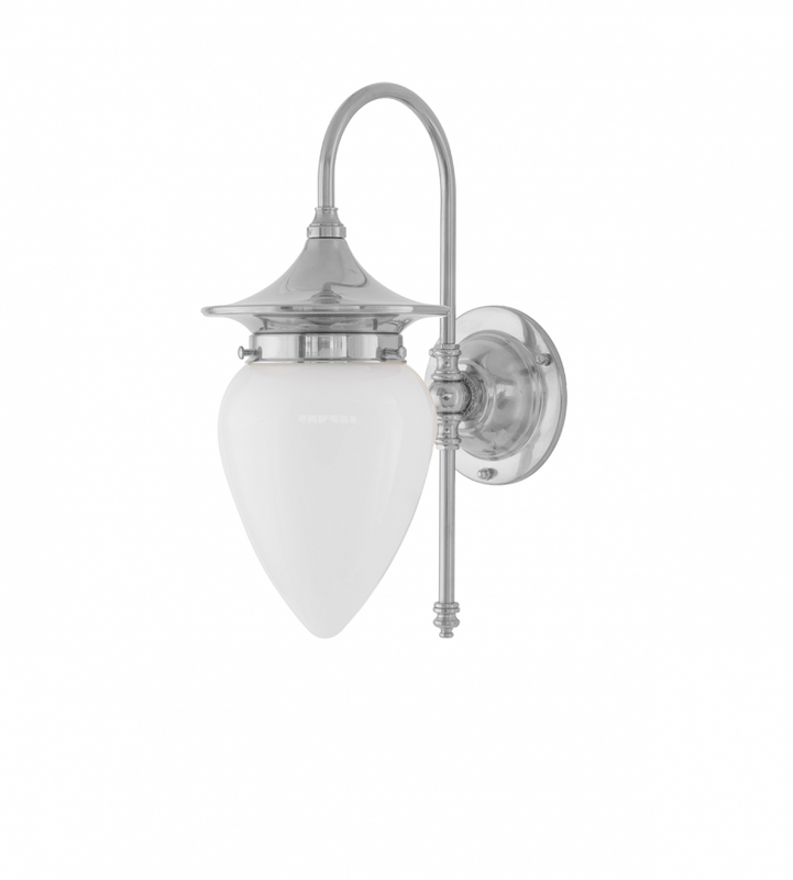 Karlskrona Lampfabrik Fryxell Vägglampa Förnicklad Fast Montage 32 cm