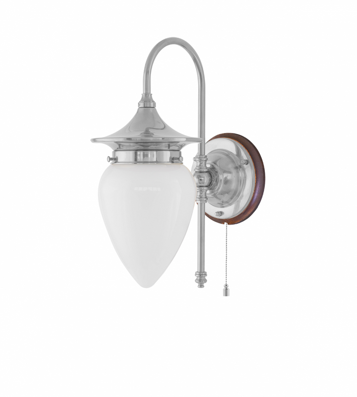 Karlskrona Lampfabrik Fryxell Vägglampa Förnicklad 32 cm