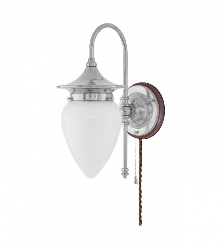 Karlskrona Lampfabrik Fryxell Vägglampa Förnicklad 32 cm