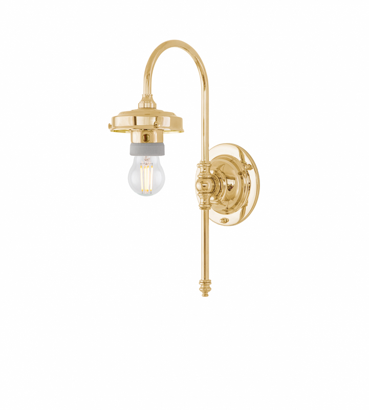 Karlskrona Lampfabrik Blomberg Vägglampa Mässing 32 cm
