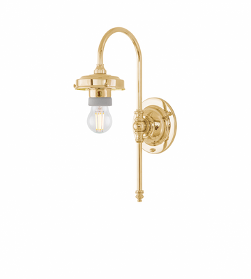 Karlskrona Lampfabrik Blomberg Vägglampa Mässing Vitt Fäste 32 cm