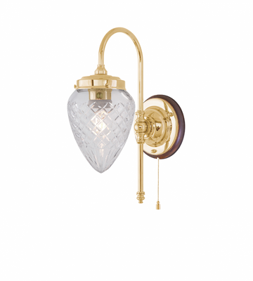 Karlskrona Lampfabrik Blomberg Vägglampa Mässing 32 cm