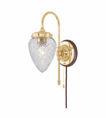 Karlskrona Lampfabrik Blomberg Vägglampa Mässing 32 cm
