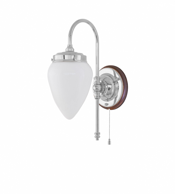 Karlskrona Lampfabrik Blomberg Vägglampa Förnicklad 32 cm