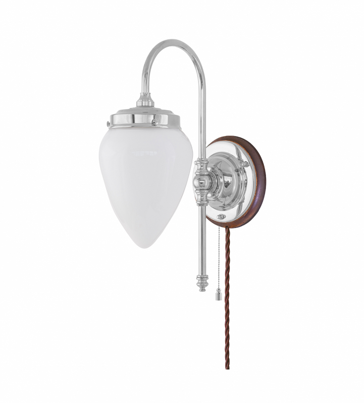 Karlskrona Lampfabrik Blomberg Vägglampa Förnicklad 32 cm