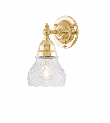 Karlskrona Lampfabrik Adelborg Badrumslampa Mässing IP21 22 cm