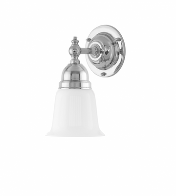 Karlskrona Lampfabrik Adelborg Badrumslampa Förnicklad 22 cm