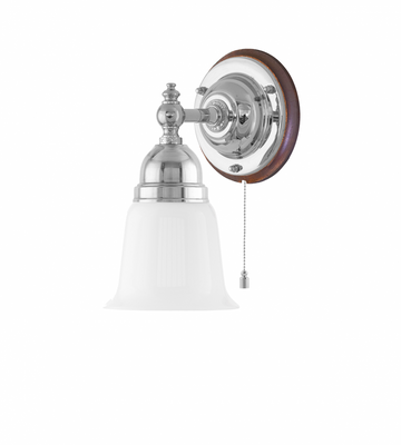 Karlskrona Lampfabrik Adelborg Vägglampa Förnicklad Brun 22 cm