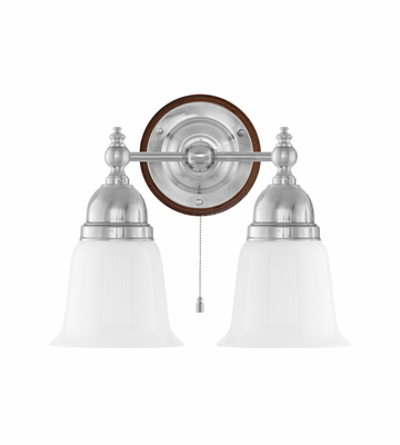 Karlskrona Lampfabrik Bergman Vägglampa Förnicklad Brunt Fäste