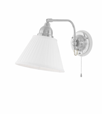 Karlskrona Lampfabrik Gripenberg Vägglampa Mässing Brytare Vitt Fäste 20 cm