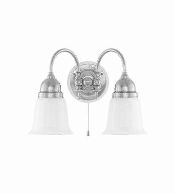 Karlskrona Lampfabrik Stackelberg Vägglampa Förnicklad Vitt Fäste